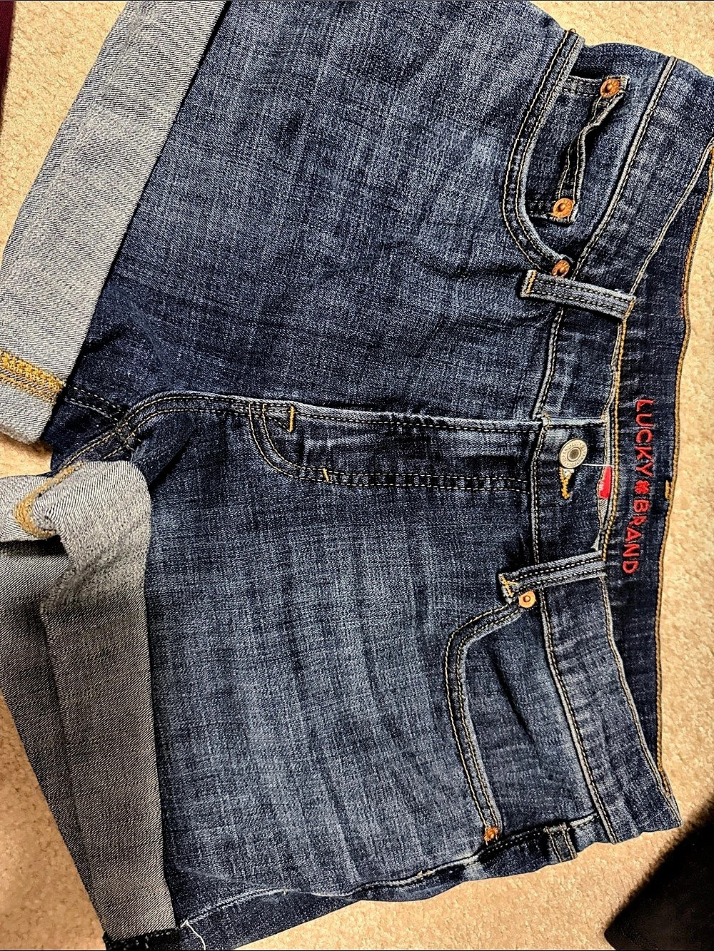 Lucky Brand Mid Rise Ava 3" Short Denim Shorts Girls Size 10/30 Blue